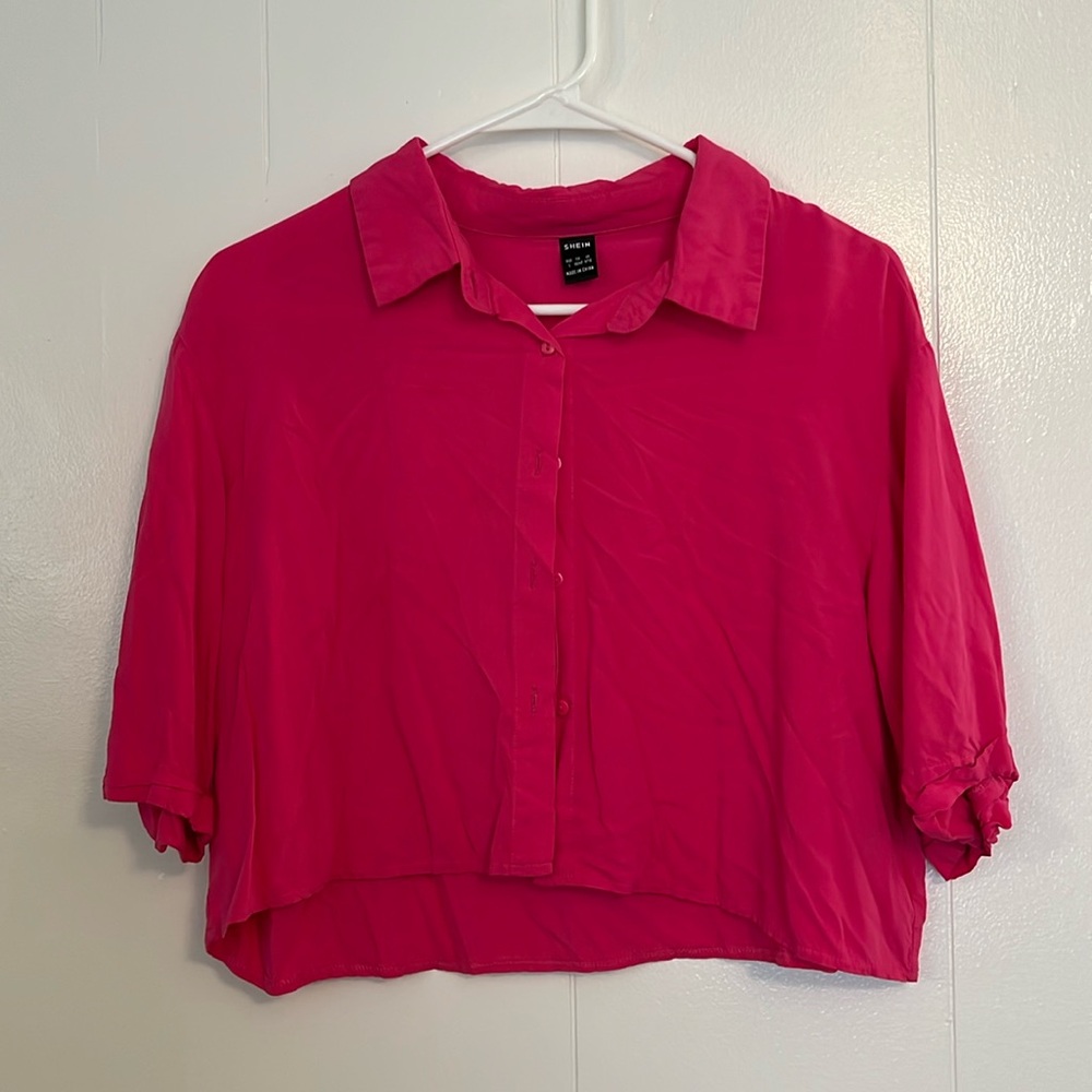 hot pink crop top size L